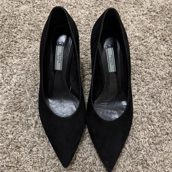 Prada Women's Black Suede Heels - Picture 2 of 6